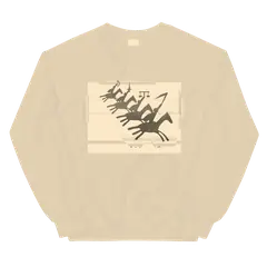 Los cuatro jinetes, sudadera de cuello redondo en color arena