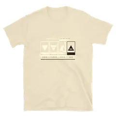 Los cuatro triángulos, camiseta de algodón en color arena