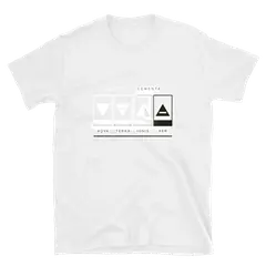 Los cuatro triángulos, camiseta de algodón en color blanco