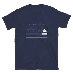 Los cuatro triángulos, camiseta de algodón en color marino