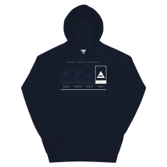 Los cuatro triángulos, sudadera con capucha en color marino