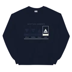 Los cuatro triángulos, sudadera de cuello redondo en color marino