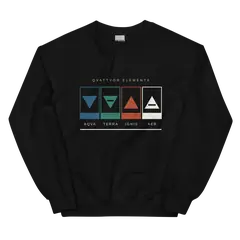 Los cuatro triángulos, sudadera de cuello redondo en color negro