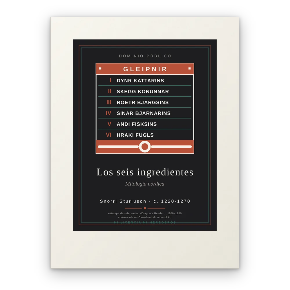 Los seis ingredientes, lámina en papel mate