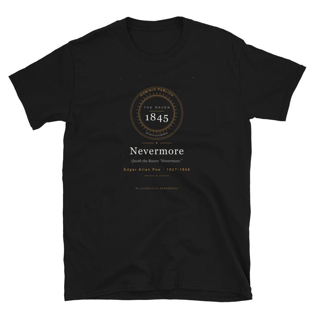 Nevermore, camiseta de algodón en color negro