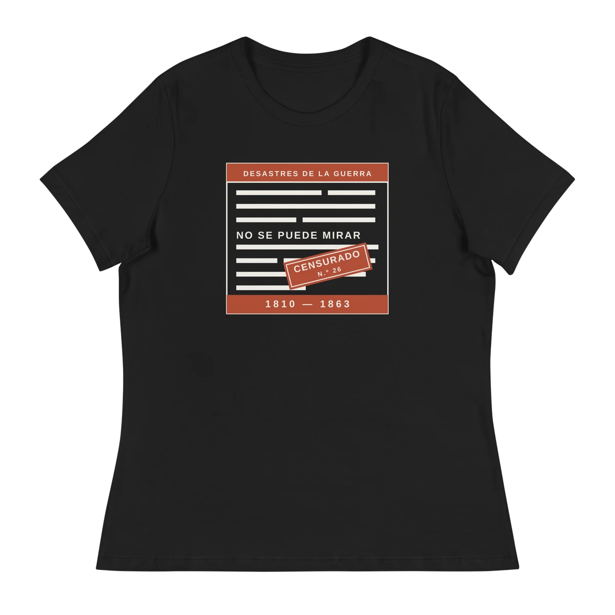 No se puede mirar, camiseta de mujer en color negro