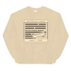 No se puede mirar, sudadera de cuello redondo en color arena