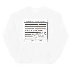 No se puede mirar, sudadera de cuello redondo en color blanco