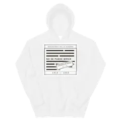 No se puede mirar, sudadera con capucha en color blanco