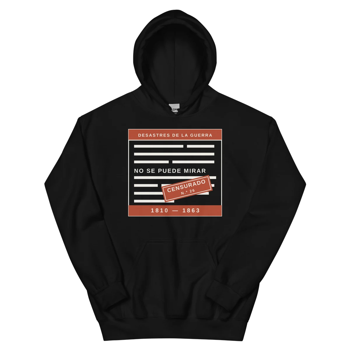 No se puede mirar, sudadera con capucha en color negro