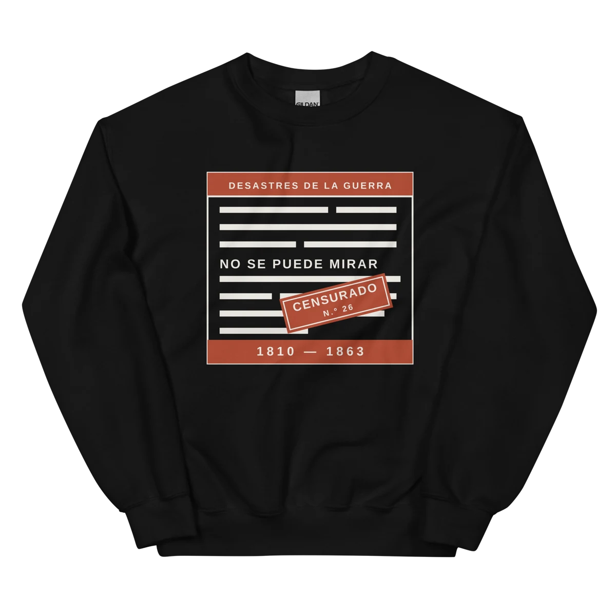 No se puede mirar, sudadera de cuello redondo en color negro