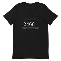 Número 24601, camiseta premium de algodón en color negro