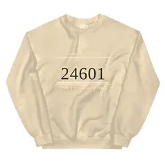 Número 24601, sudadera de cuello redondo en color arena