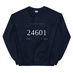 Número 24601, sudadera de cuello redondo en color marino