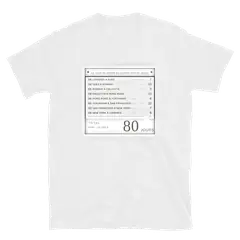 Ochenta días, camiseta de algodón en color blanco