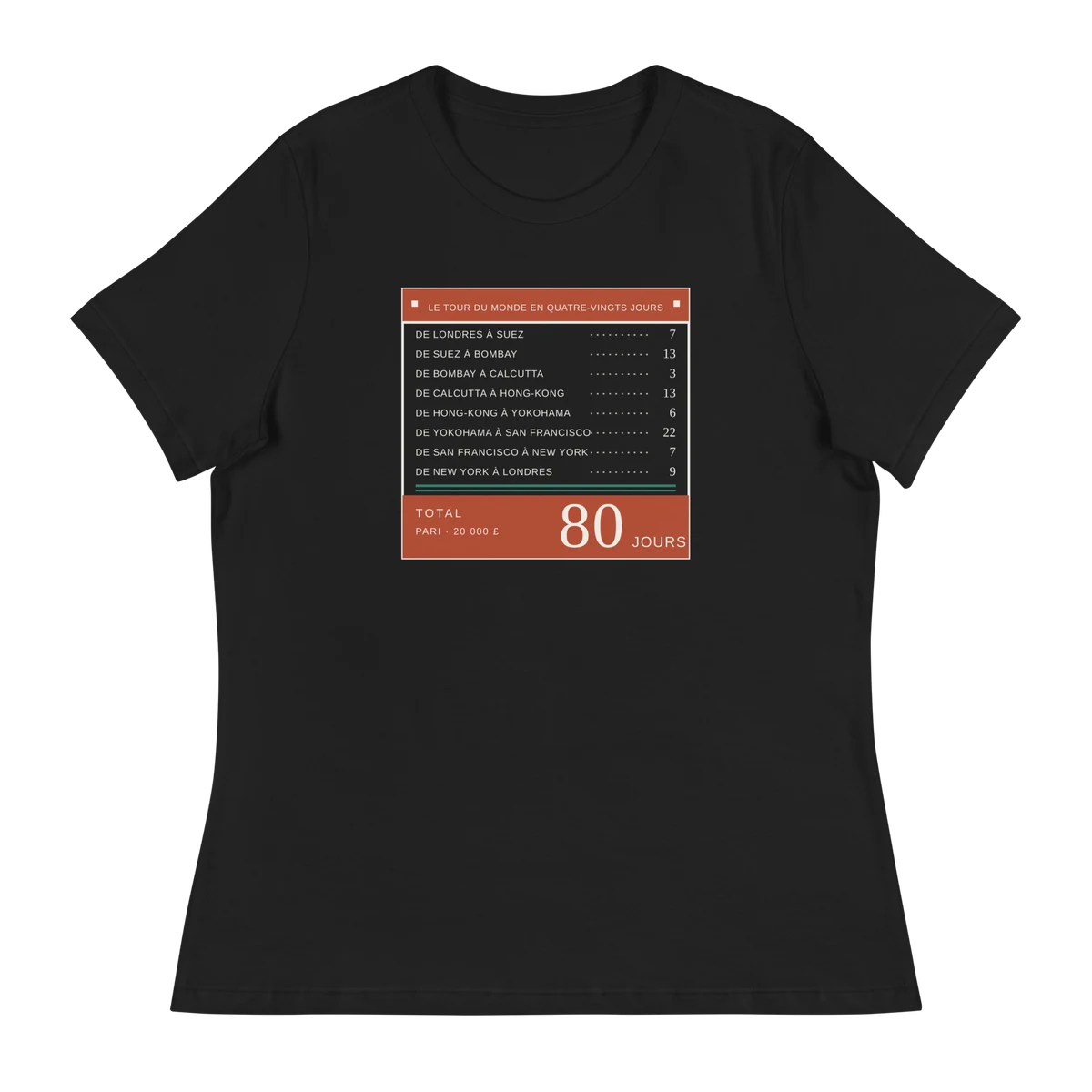 Ochenta días, camiseta de mujer en color negro