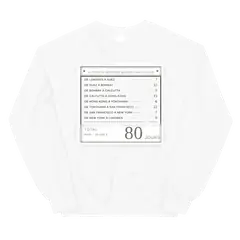 Ochenta días, sudadera de cuello redondo en color blanco