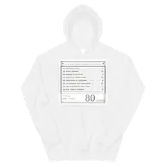 Ochenta días, sudadera con capucha en color blanco