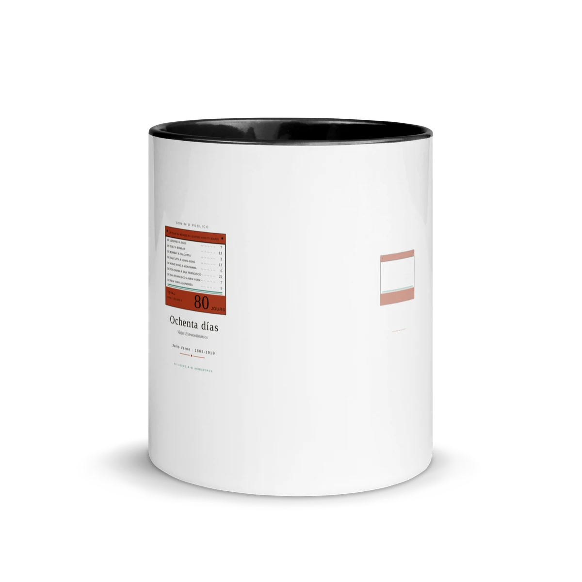 Ochenta días, taza de cerámica en color negro