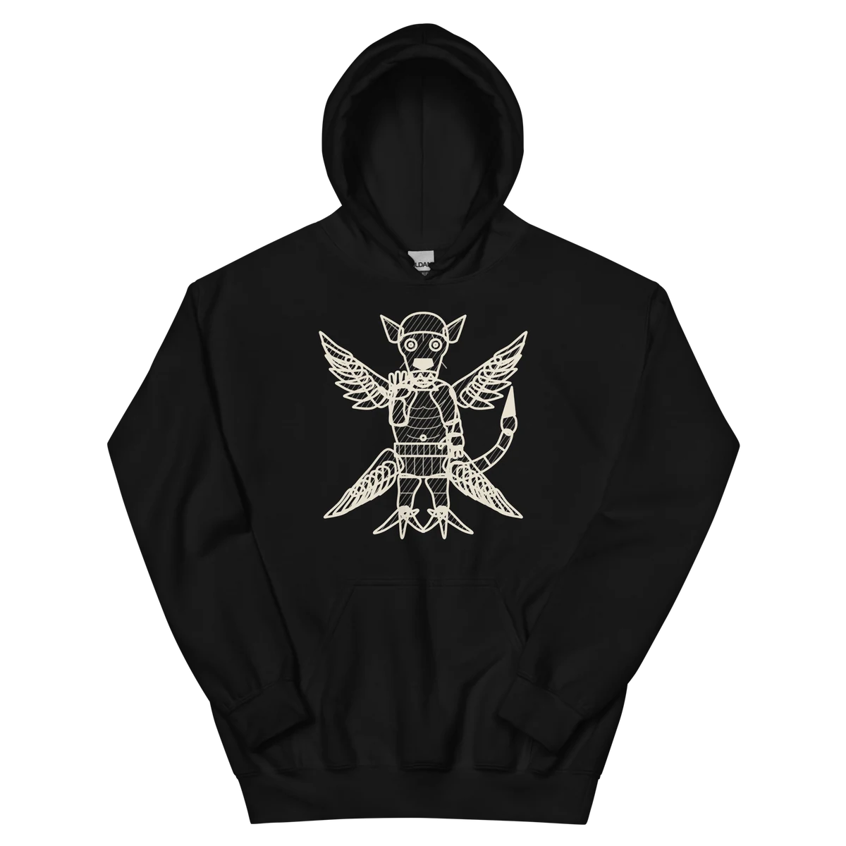 Pazuzu, sudadera con capucha en color negro