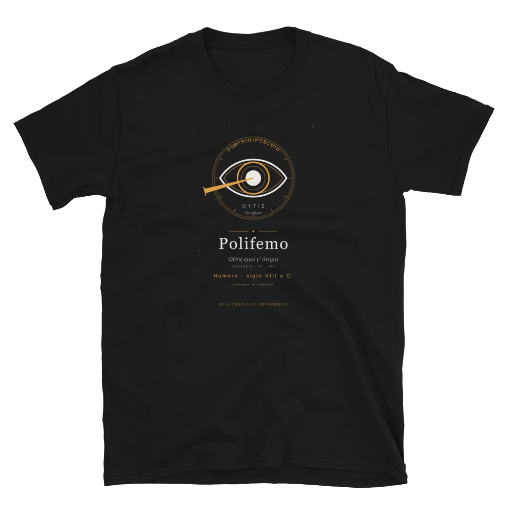 Polifemo, camiseta de algodón en color negro