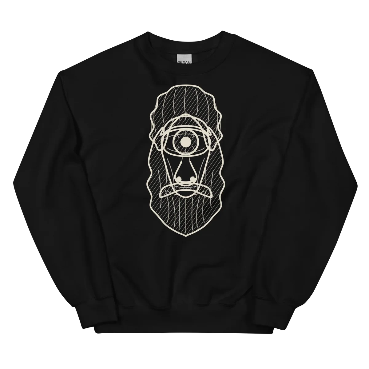 Polifemo, sudadera de cuello redondo en color negro