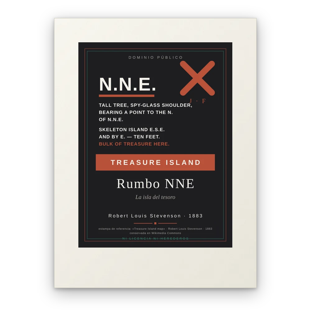 Rumbo NNE, lámina en papel mate