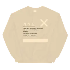 Rumbo NNE, sudadera de cuello redondo en color arena