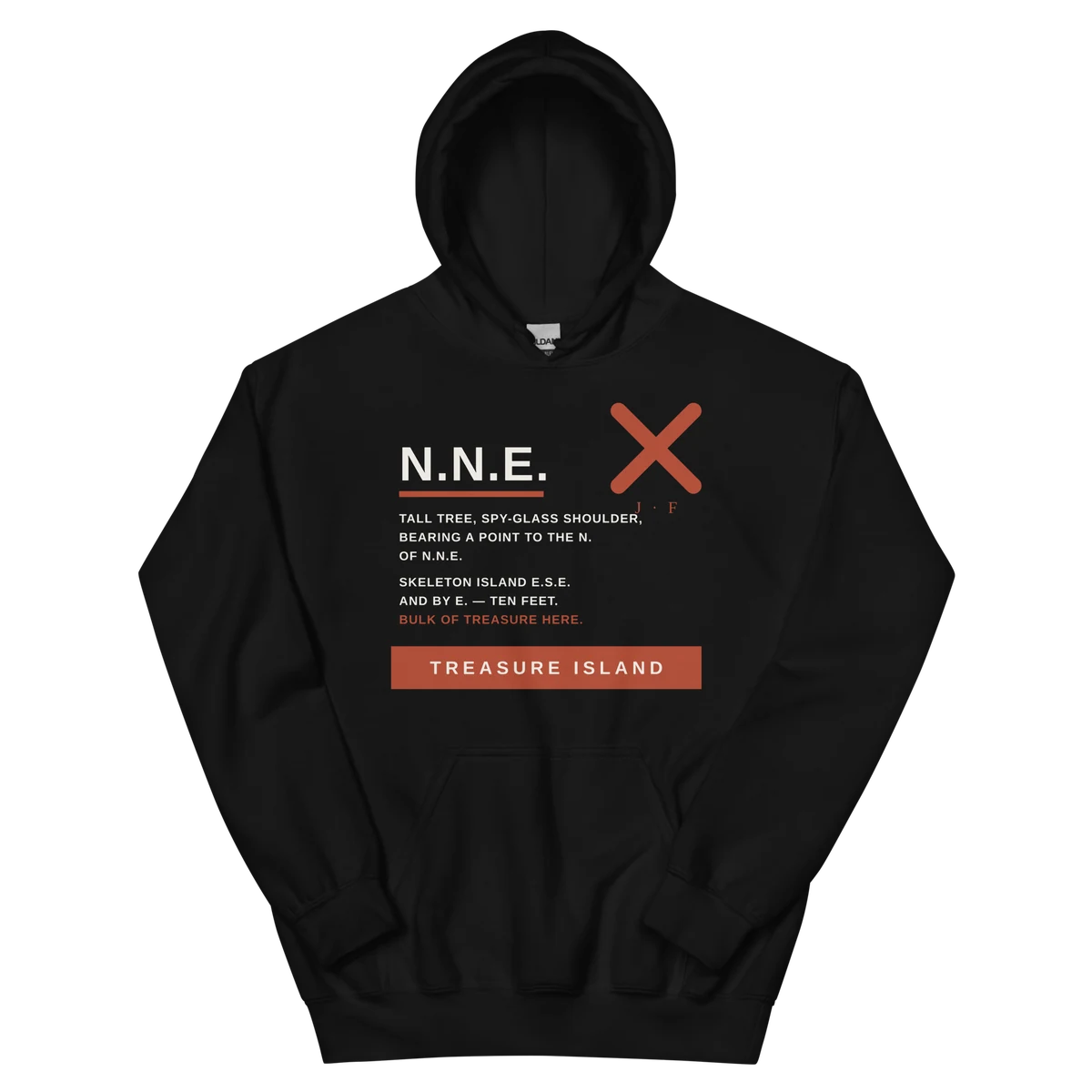Rumbo NNE, sudadera con capucha en color negro