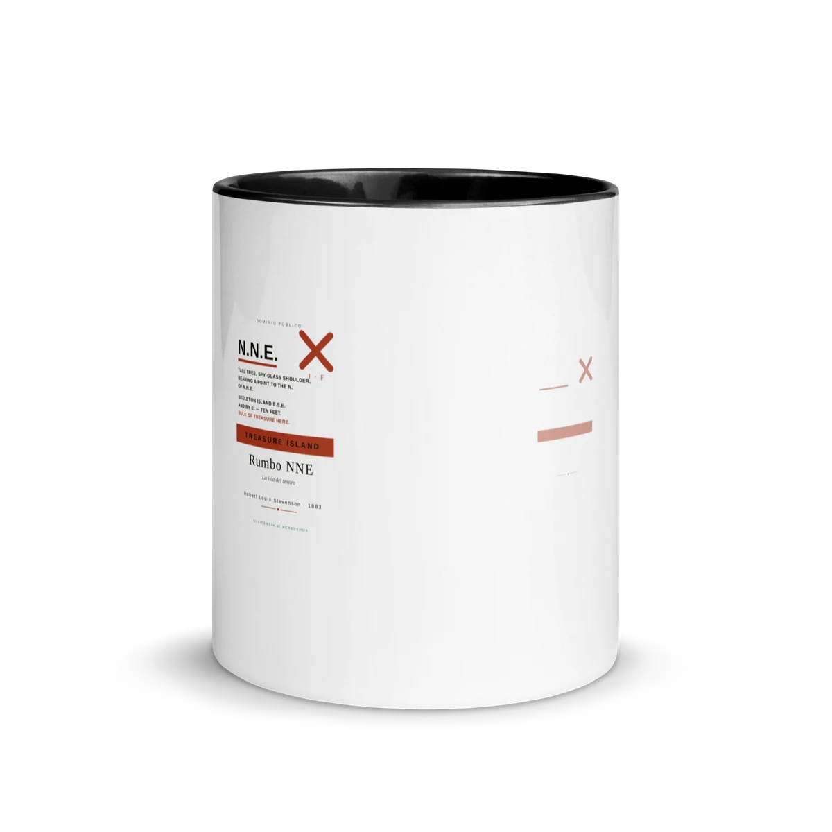 Rumbo NNE, taza de cerámica en color negro