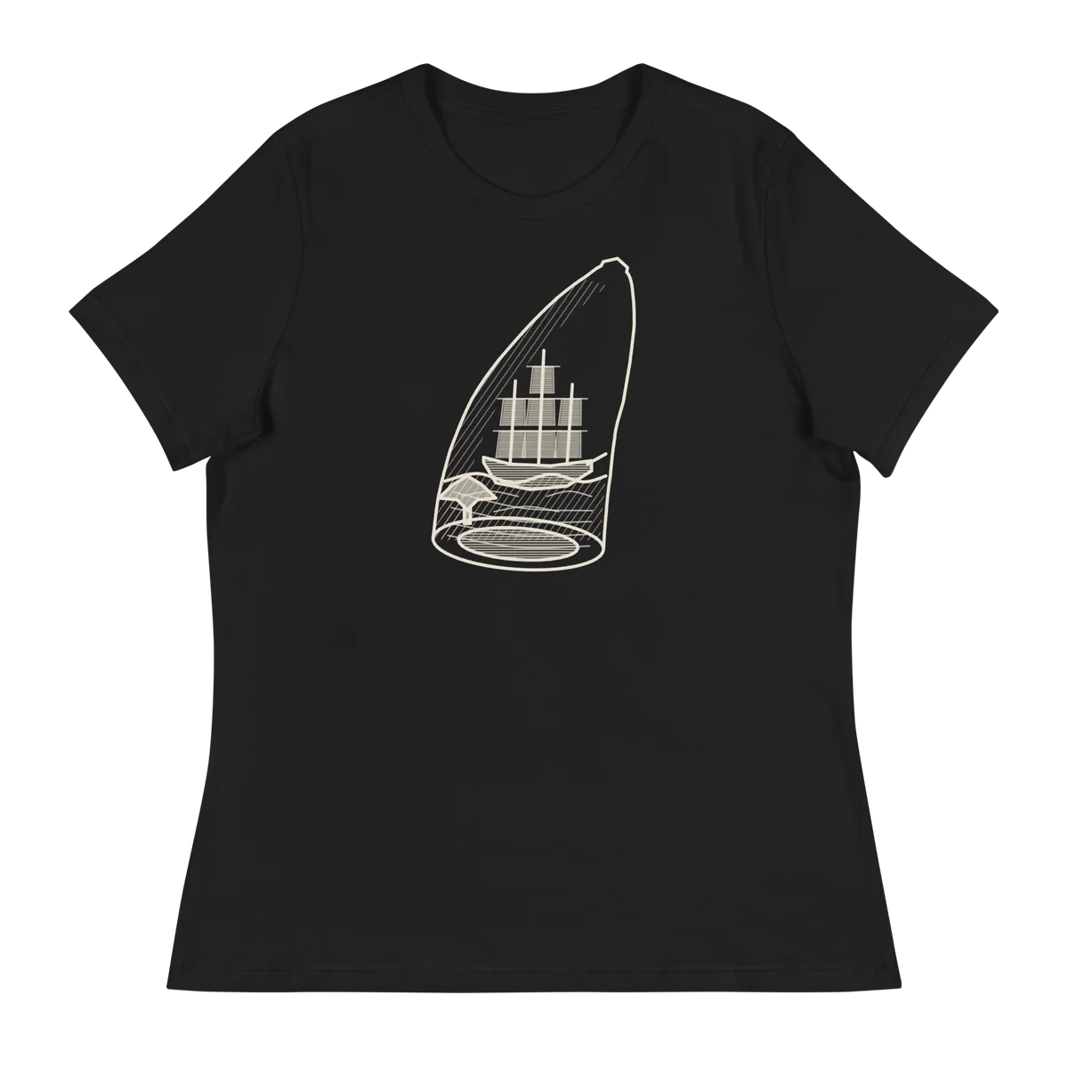 Scrimshaw, camiseta de mujer en color negro