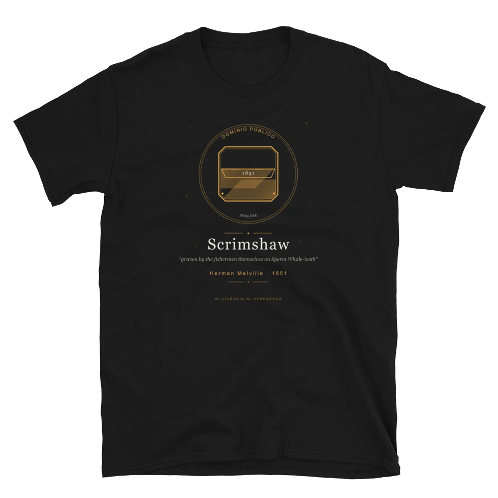 Scrimshaw, camiseta de algodón en color negro