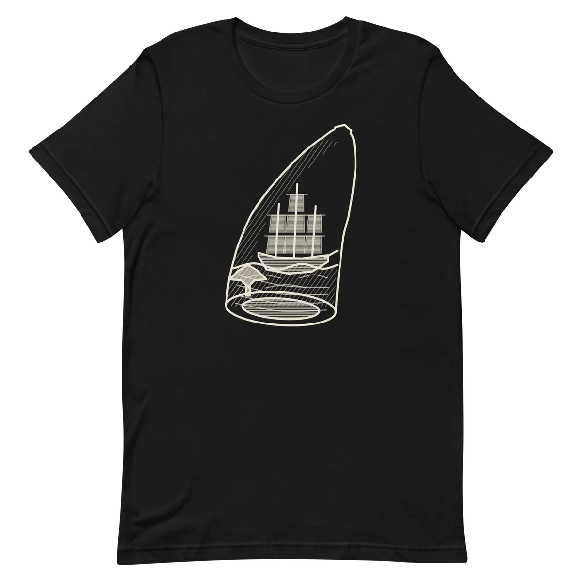 Scrimshaw, camiseta premium de algodón en color negro