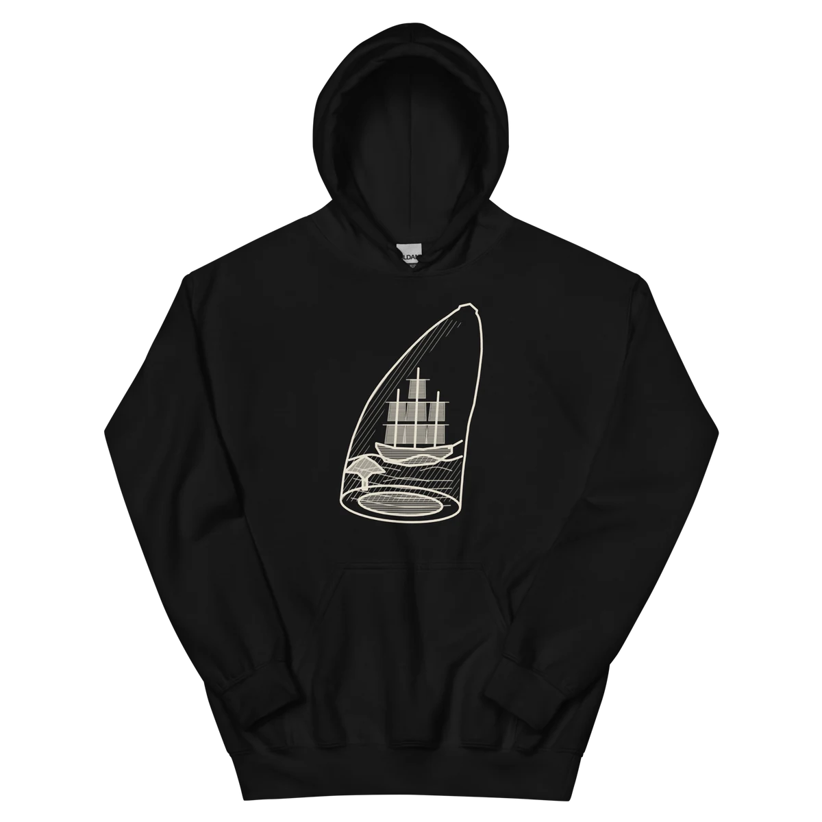 Scrimshaw, sudadera con capucha en color negro