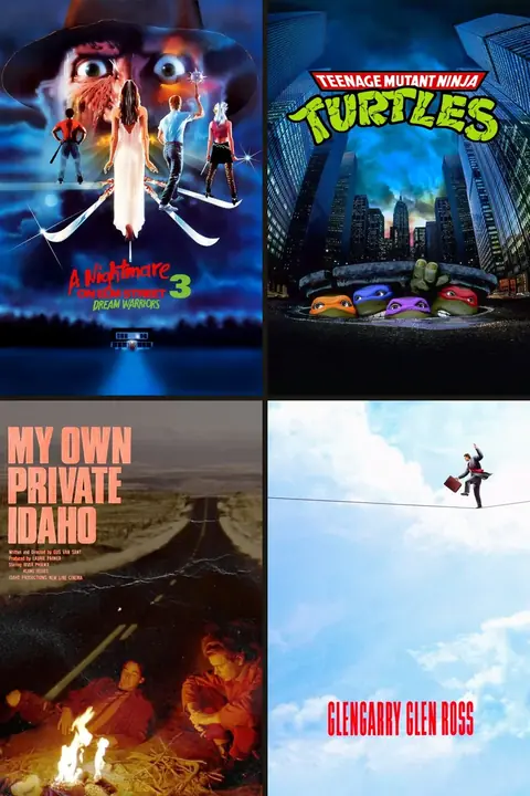 Carteles de A Nightmare on Elm Street 3: Dream Warriors, Las tortugas ninja, Mi Idaho privado, Glengarry Glen Ross