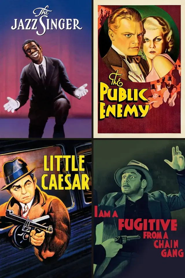 Carteles de The Jazz Singer, El enemigo público, Hampa dorada, Soy un fugitivo