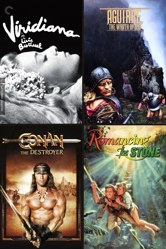 Carteles de Viridiana, Aguirre, der Zorn Gottes, Conan el Destructor, Romancing the Stone