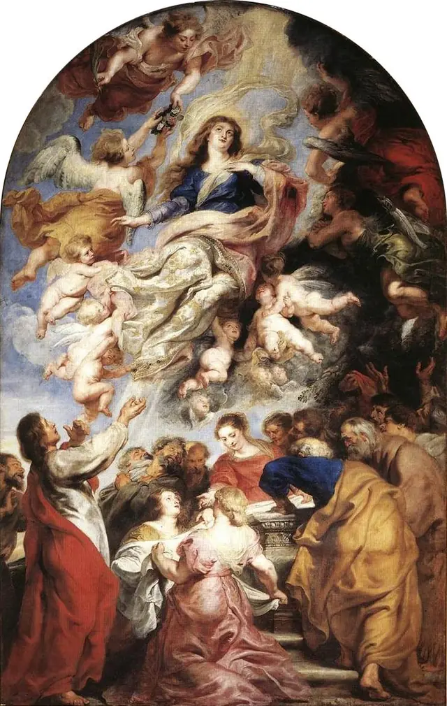 Assumption of Mary label QS:Les,"Asunción de María" label QS:Lhu,"Mária mennybevétele" label QS:Lca,"Assumpció de Maria" label QS:Lde,"Mariä Himmelfahrt/Mariä Aufnahme in den Himme
