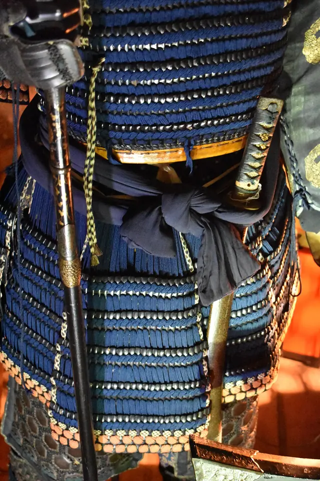 Detail of sash and tassets on Japanese armor - Snowshill Manor - NT 1328748 - DSC 0612