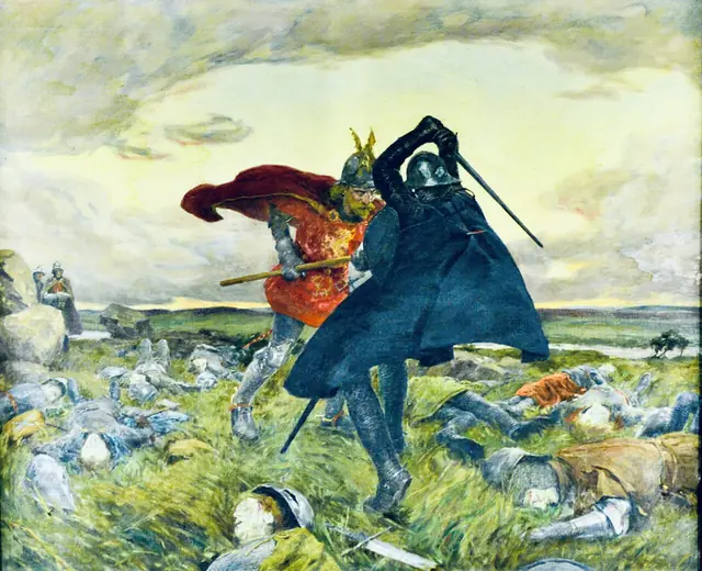 Battle Between King Arthur and Sir Mordred by William Hatherell