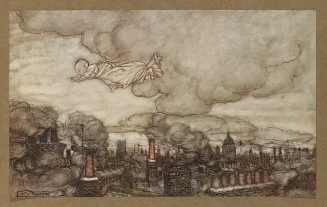 Houghton Typ 905R.06.195 (A) - Arthur Rackham, Peter Pan - Away he flew