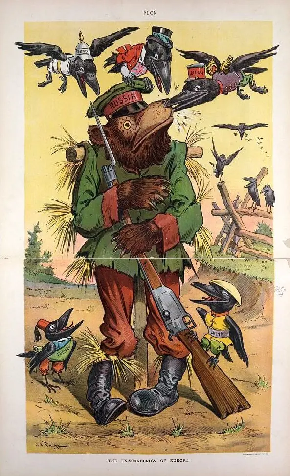 Puck magazine, 1904, The ex-scarecrow of Europe