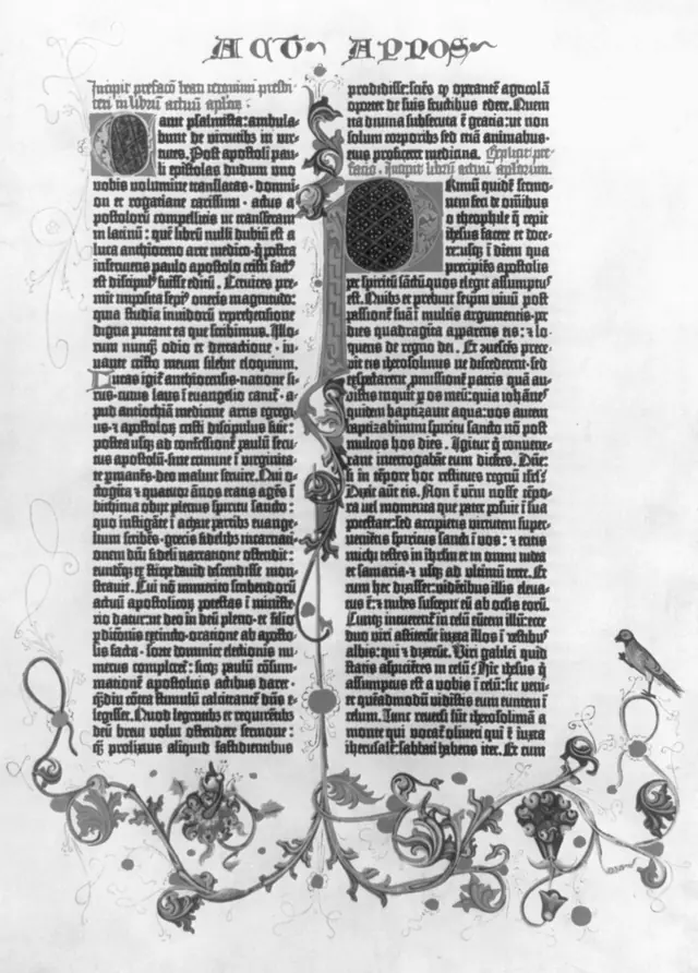 An illuminated page of the...Gutenberg Bible... LCCN2006680004