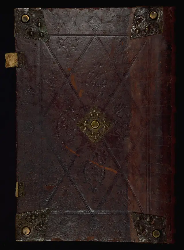 Illuminated Manuscript, Bible (part), Blind-stamped binding, Walters Manuscript W.805, Lower board outside