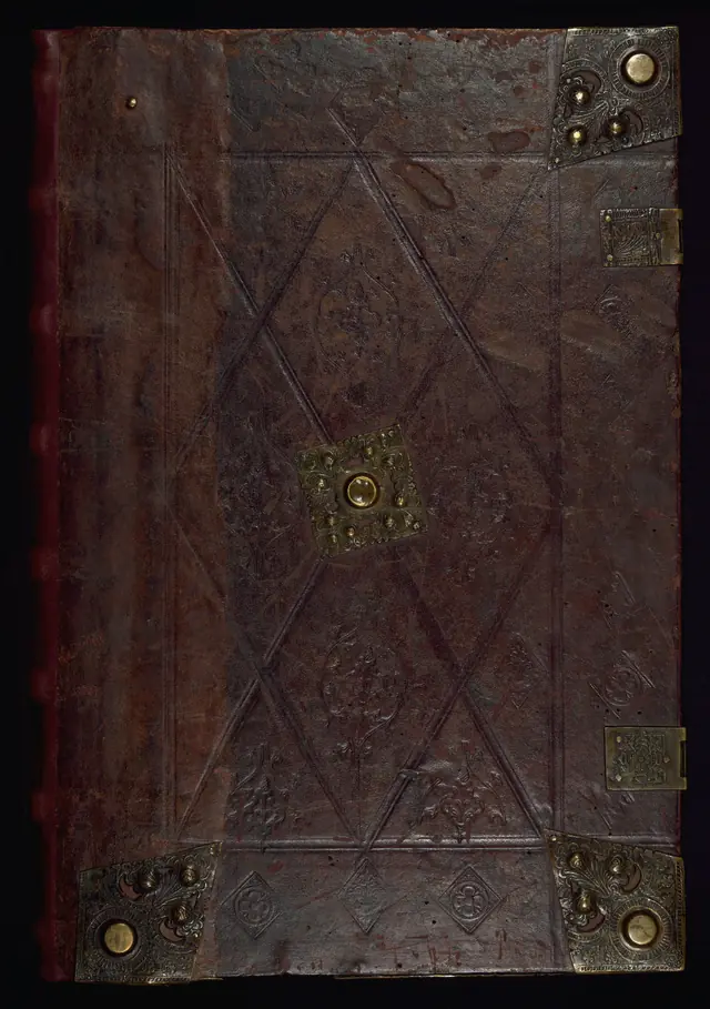 Illuminated Manuscript, Bible (part), Blind-stamped binding, Walters Manuscript W.805, Upper board outside