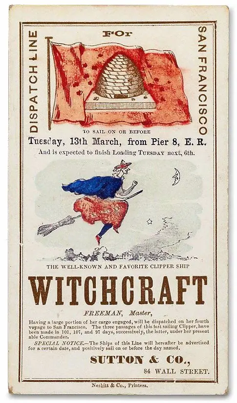 WITCHCRAFT Clipper ship sailing card