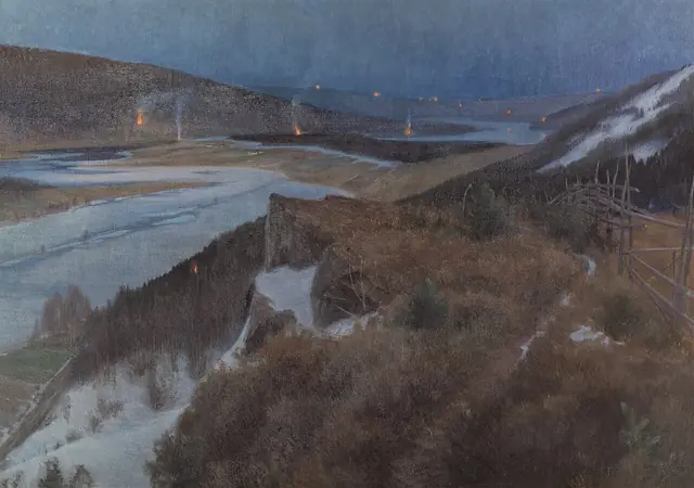 Anshelm Schultzberg Walpurgis Night in Bergslagen, Grangärde in Dalarna (1896)
