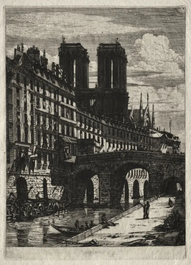 Etchings of Paris: The Little Bridge