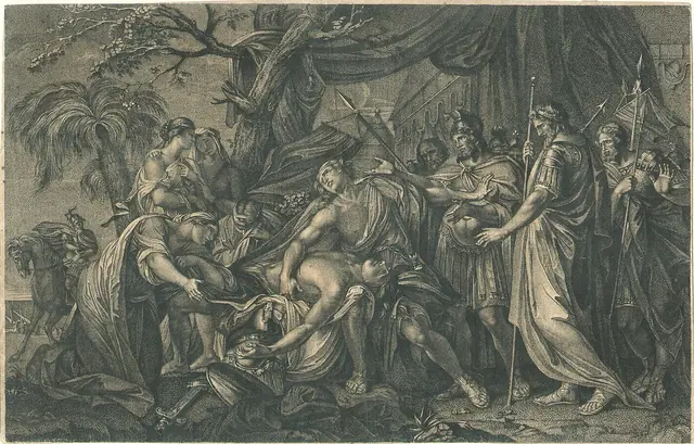 Russian: «Ахилл оплакивает смерть Патрокла» Achilles Laments the Death of Patroclus title QS:P1476,ru:"Ахилл оплакивает смерть Патрокла" label QS:Lru,"Ахилл оплакивает смерть Патро