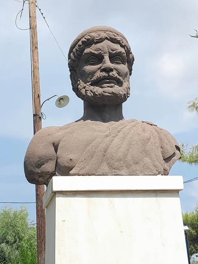 Bust of Odysseus in Stauros, Ithaca 05
